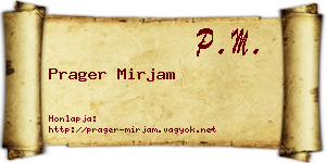 Prager Mirjam névjegykártya